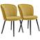 Vannus Mustard Fabric Round Dining Chairs Set of 2