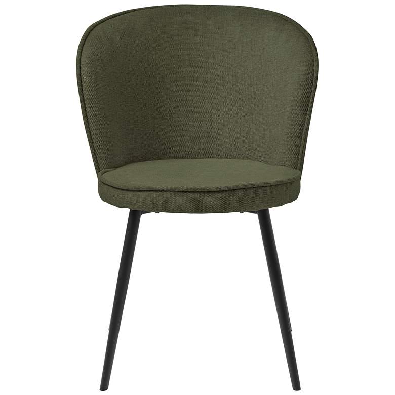 Image 4 Vannus Olive Green Fabric Round Dining Chairs Set of 2 more views