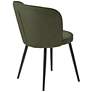 Vannus Olive Green Fabric Round Dining Chairs Set of 2