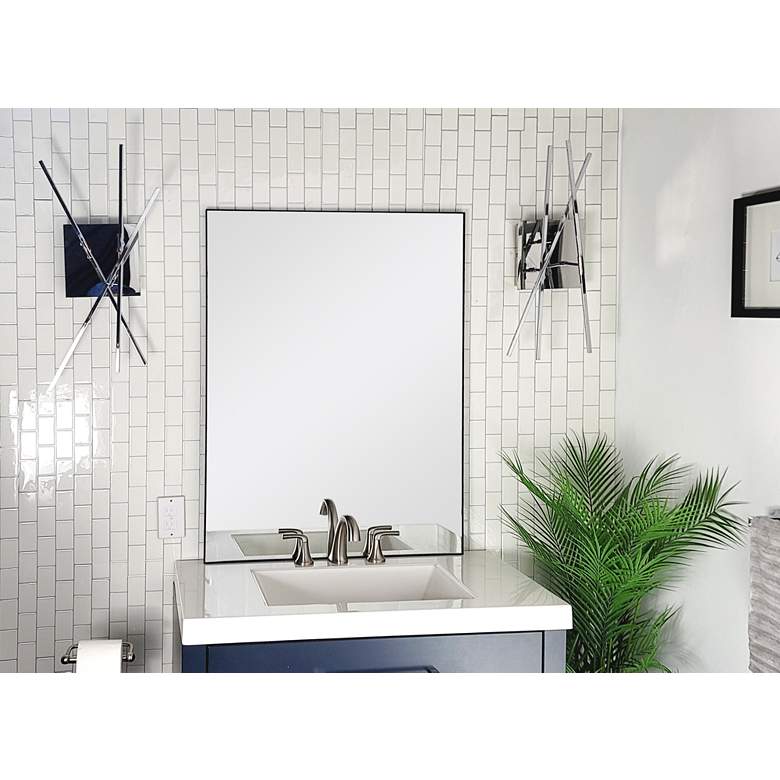 Image 7 Vanta XL Matte Black 39 1/2" x 29 1/2" Framed Wall Mirror more views