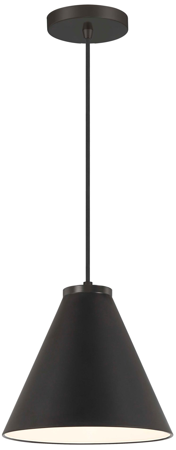 Vantage 1-Light Black Pendant with Black Metal Shade