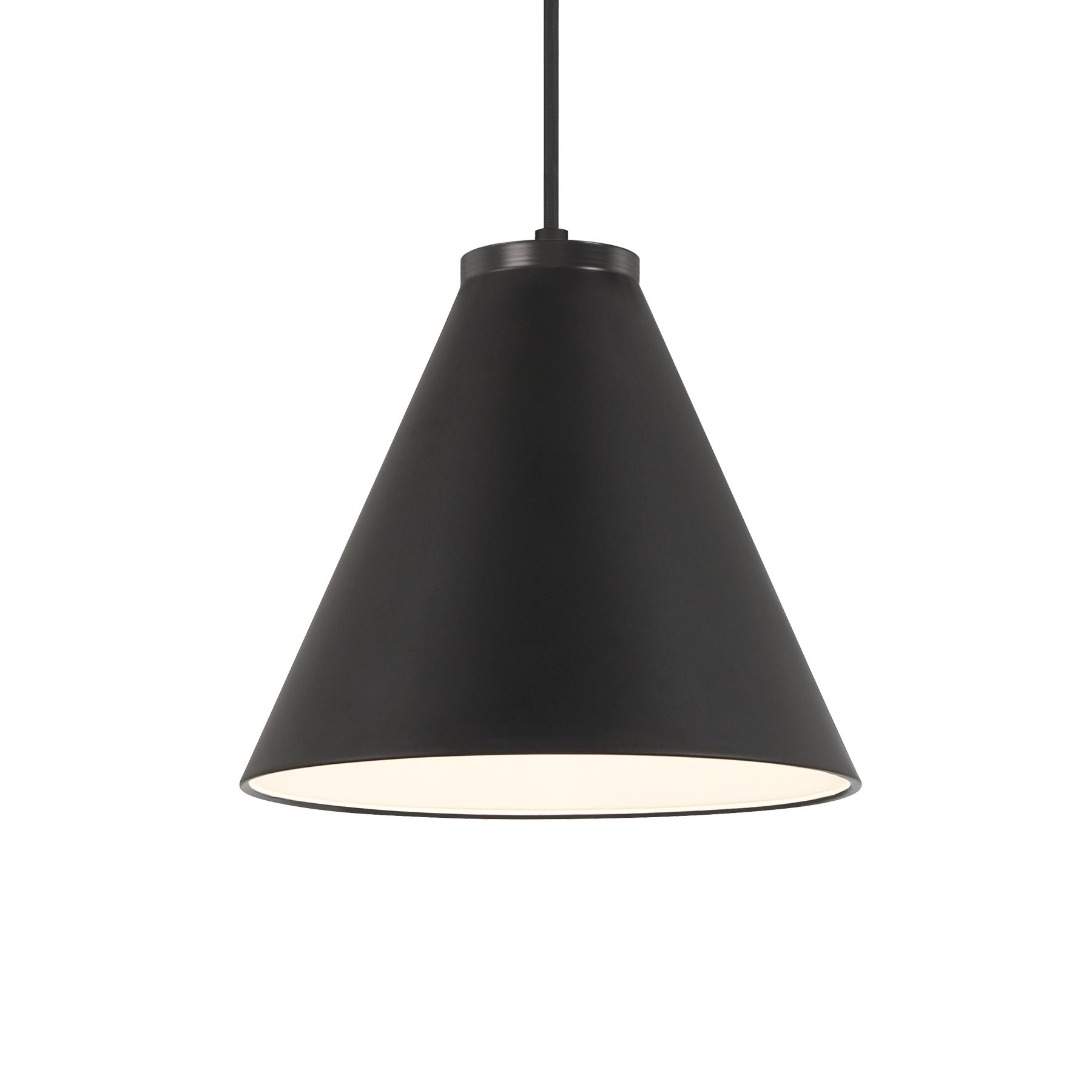 Image 2 Vantage 1-Light Black Pendant with Black Metal Shade more views