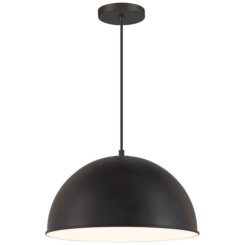 Image 1 Vantage 1-Light Black Pendant with Black Metal Shade