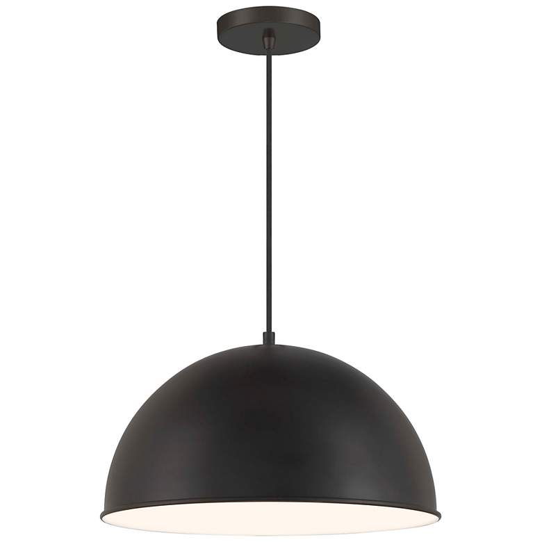 Image 1 Vantage  1-Light Black Pendant with Black Metal Shade