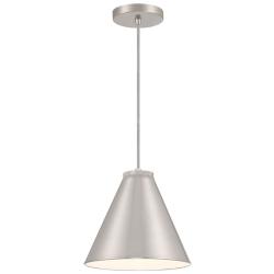 Vantage  1-Light Brushed Nickel Pendant with Brushed Nickel Metal Shade