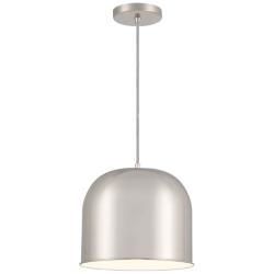Vantage  1-Light Brushed Nickel Pendant with Brushed Nickel Metal Shade