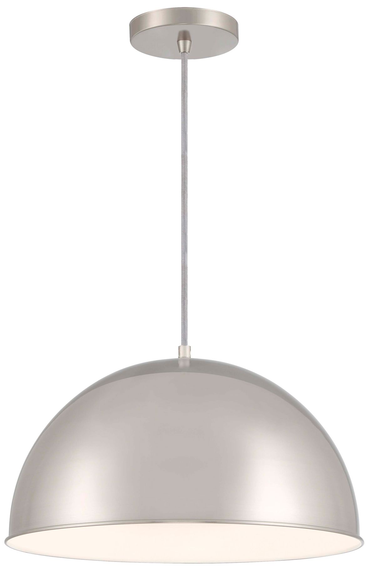 Vantage 1-Light Brushed Nickel Pendant with Brushed Nickel Metal Shade