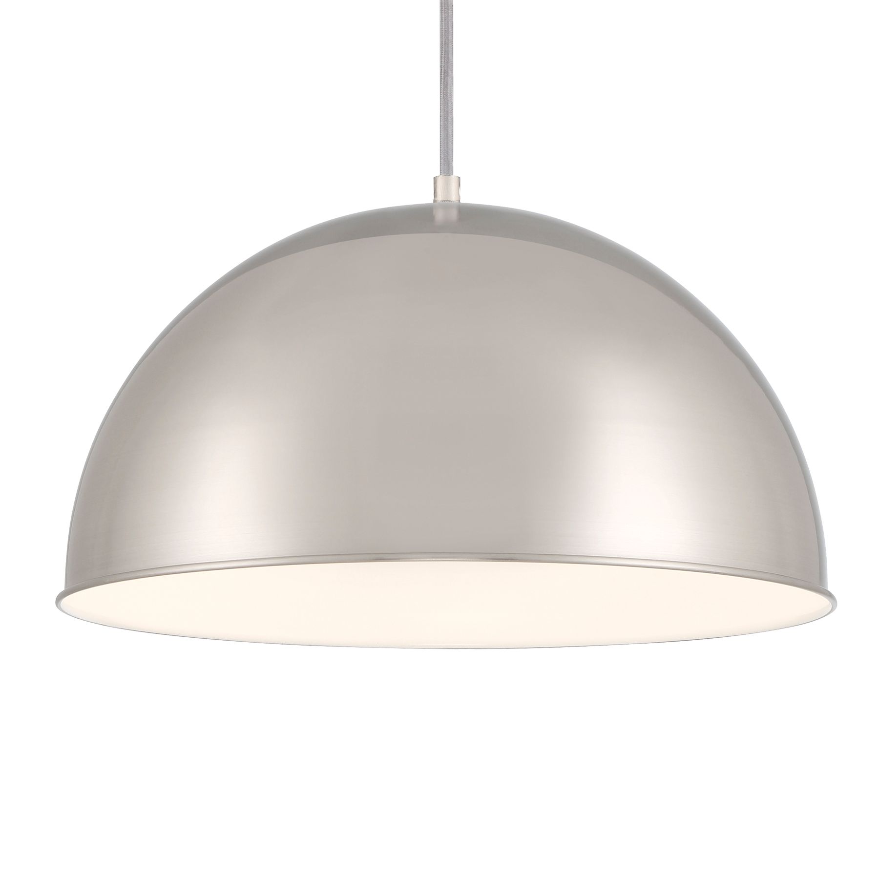 Image 2 Vantage 1-Light Brushed Nickel Pendant with Brushed Nickel Metal Shade more views