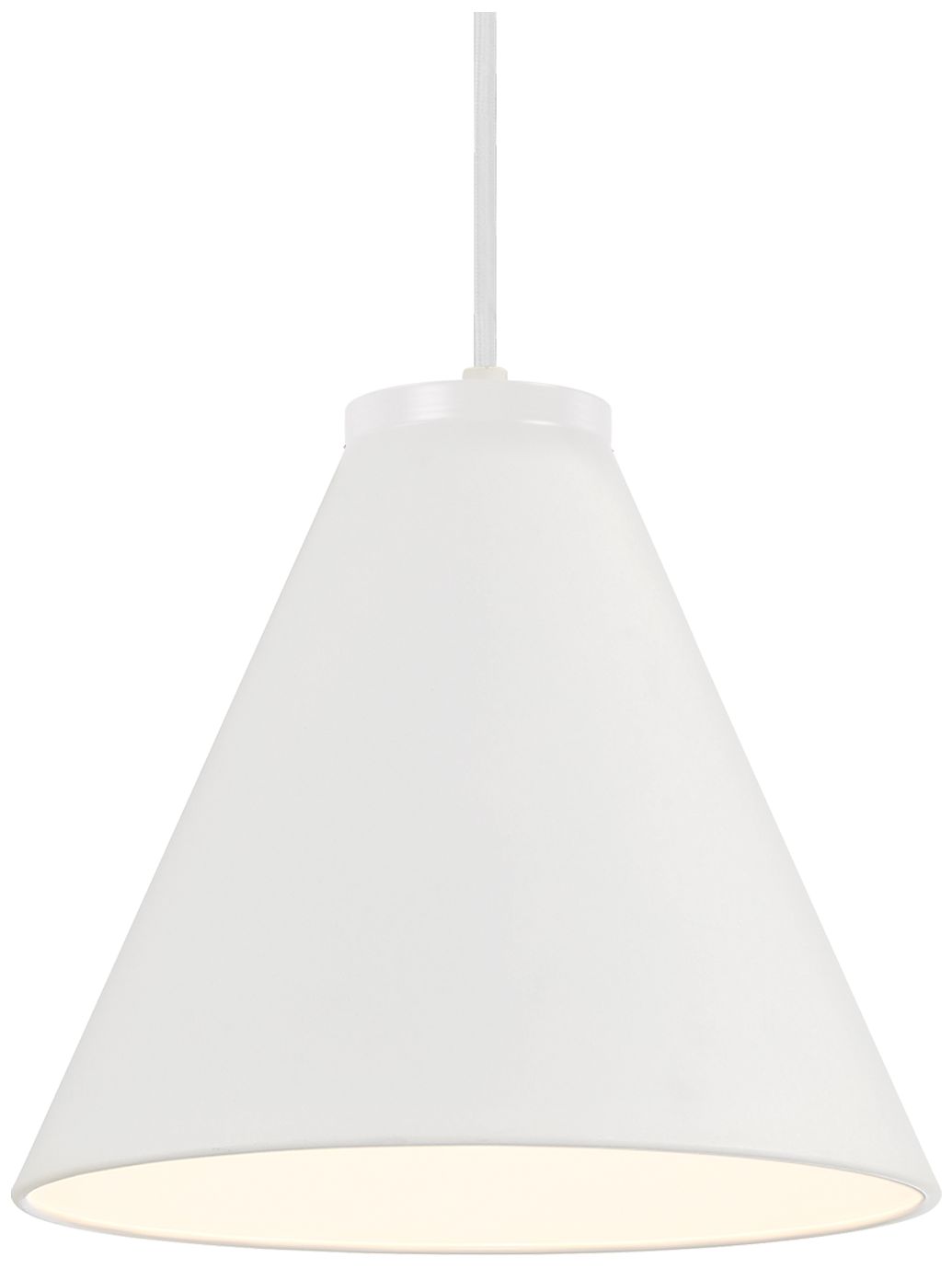 Image 2 Vantage 1-Light White Pendant with White Metal Shade more views