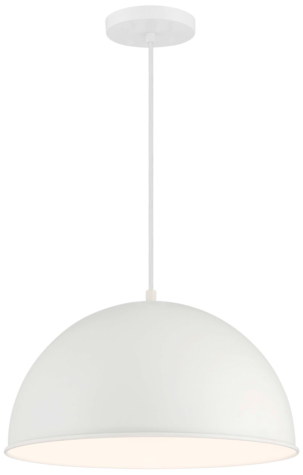 Vantage 1-Light White Pendant with White Metal Shade