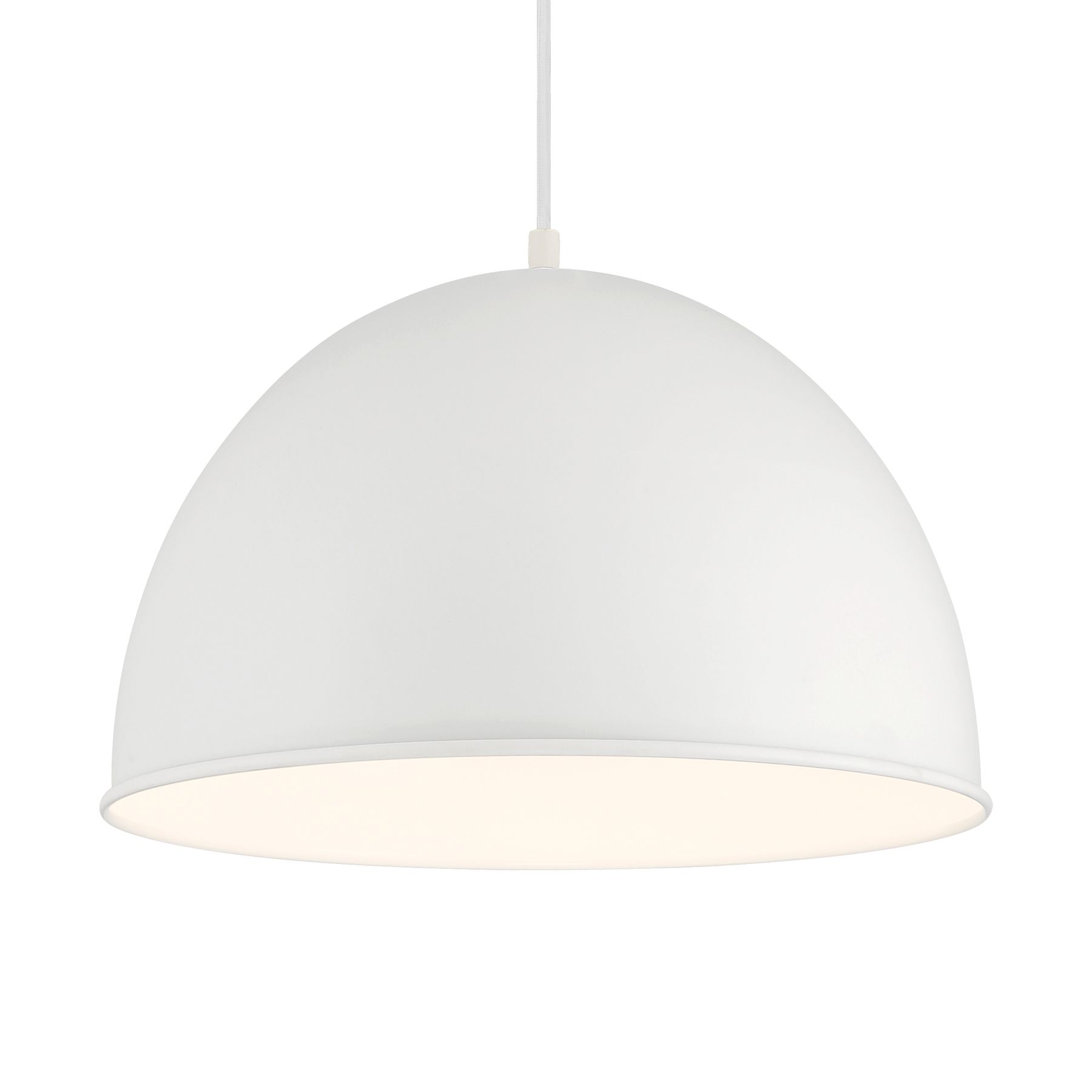 Image 2 Vantage 1-Light White Pendant with White Metal Shade more views