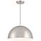 Vantage 15 1/2" Wide Brushed Nickel Dome Pendant Light