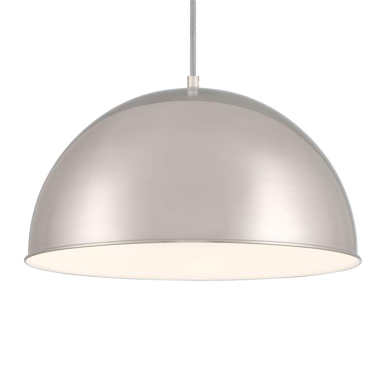 Image 2 Vantage 15 1/2" Wide Brushed Nickel Dome Pendant Light more views