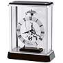 Vantage Black and Chrome 10" High Bulova Table Clock