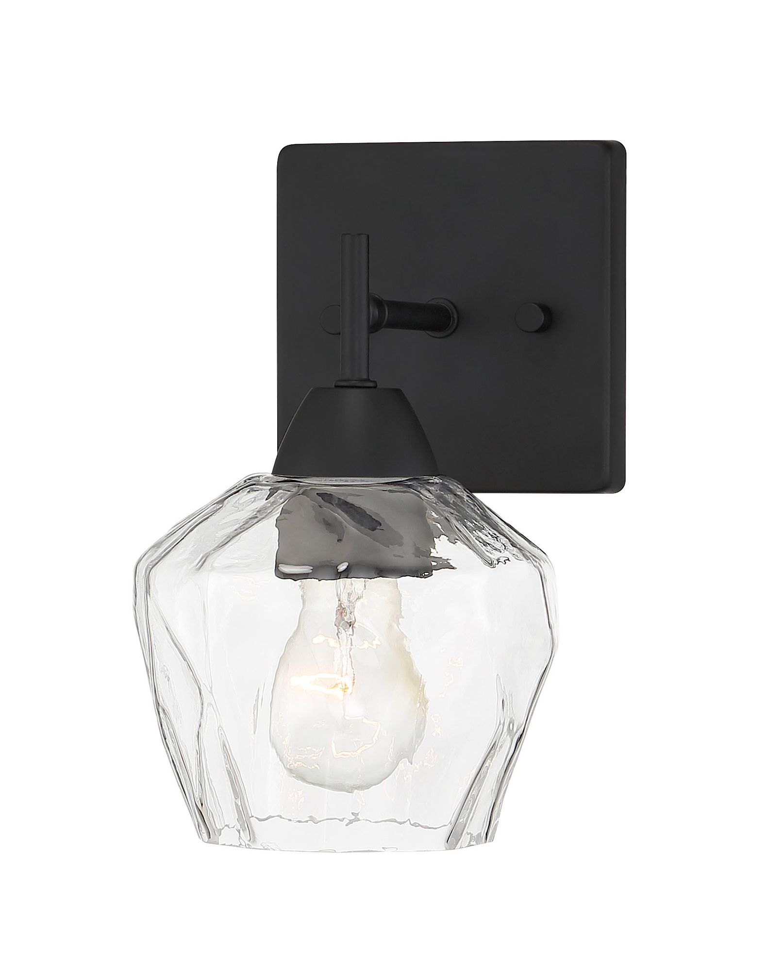 Image 2 Vantage Camrin 1-Light Coal Black Vanity Light with Clear Glass Shade more views
