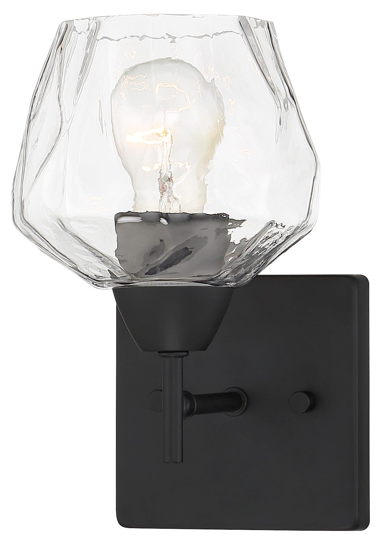 Image 3 Vantage Camrin 1-Light Coal Black Vanity Light with Clear Glass Shade more views