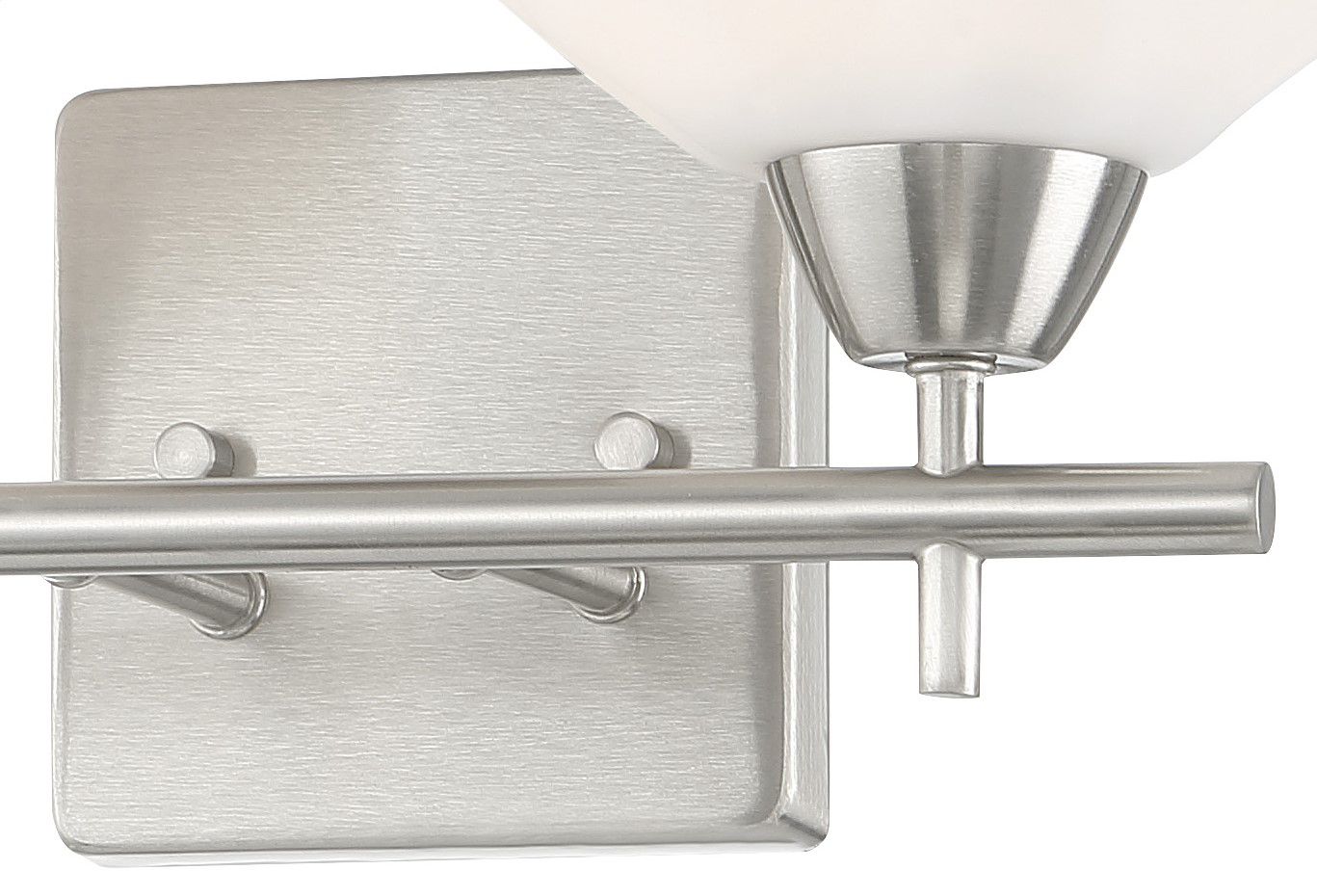 Image 4 Vantage Camrin 2-Light Brushed Nickel Vanity Light with Glass Shades more views