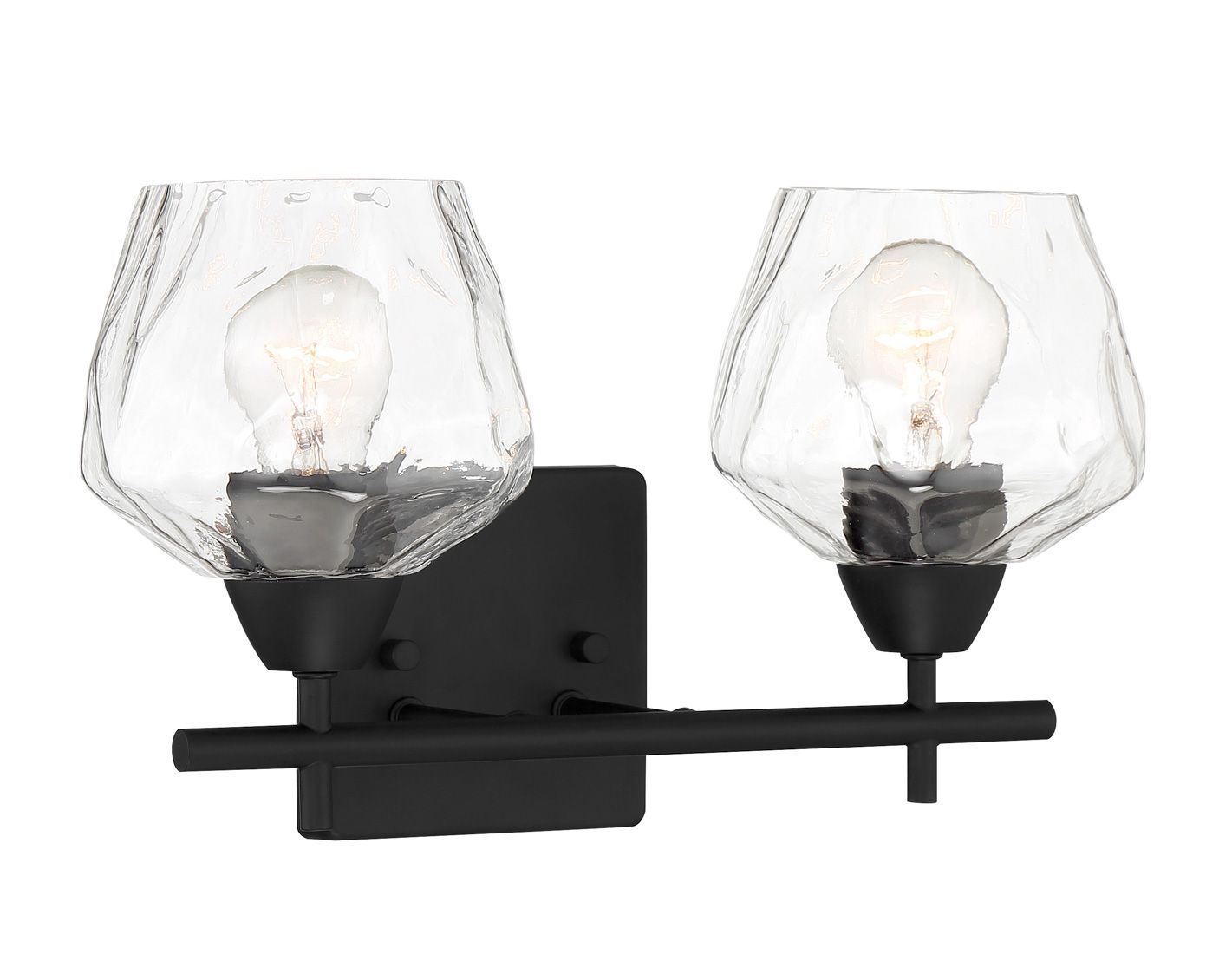 Image 2 Vantage Camrin 2-Light Coal Black Vanity Light with Clear Glass Shades more views