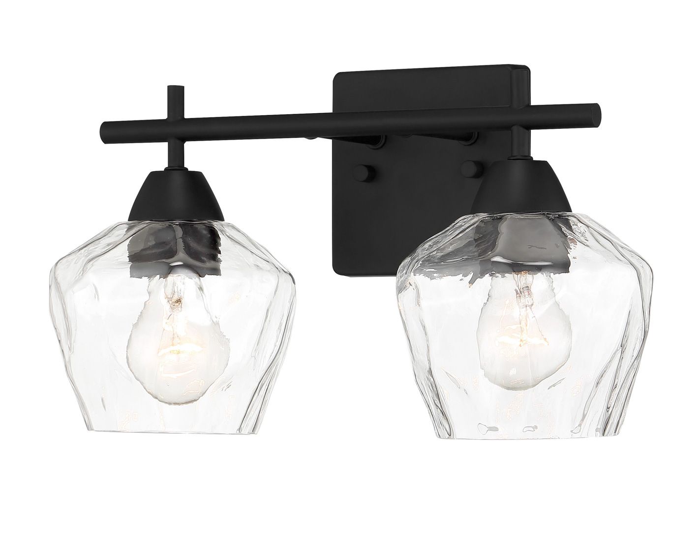 Image 3 Vantage Camrin 2-Light Coal Black Vanity Light with Clear Glass Shades more views