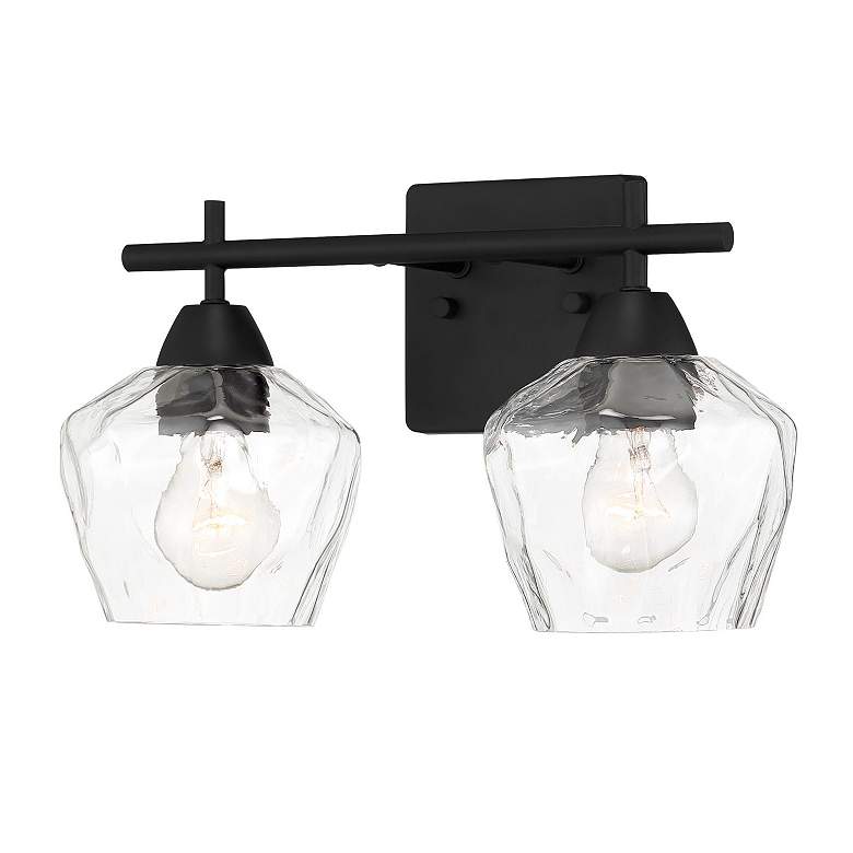 261g2 Vantage Camrin 2-Light Coal Black Vanity Light with Clear Glass Shades ...
