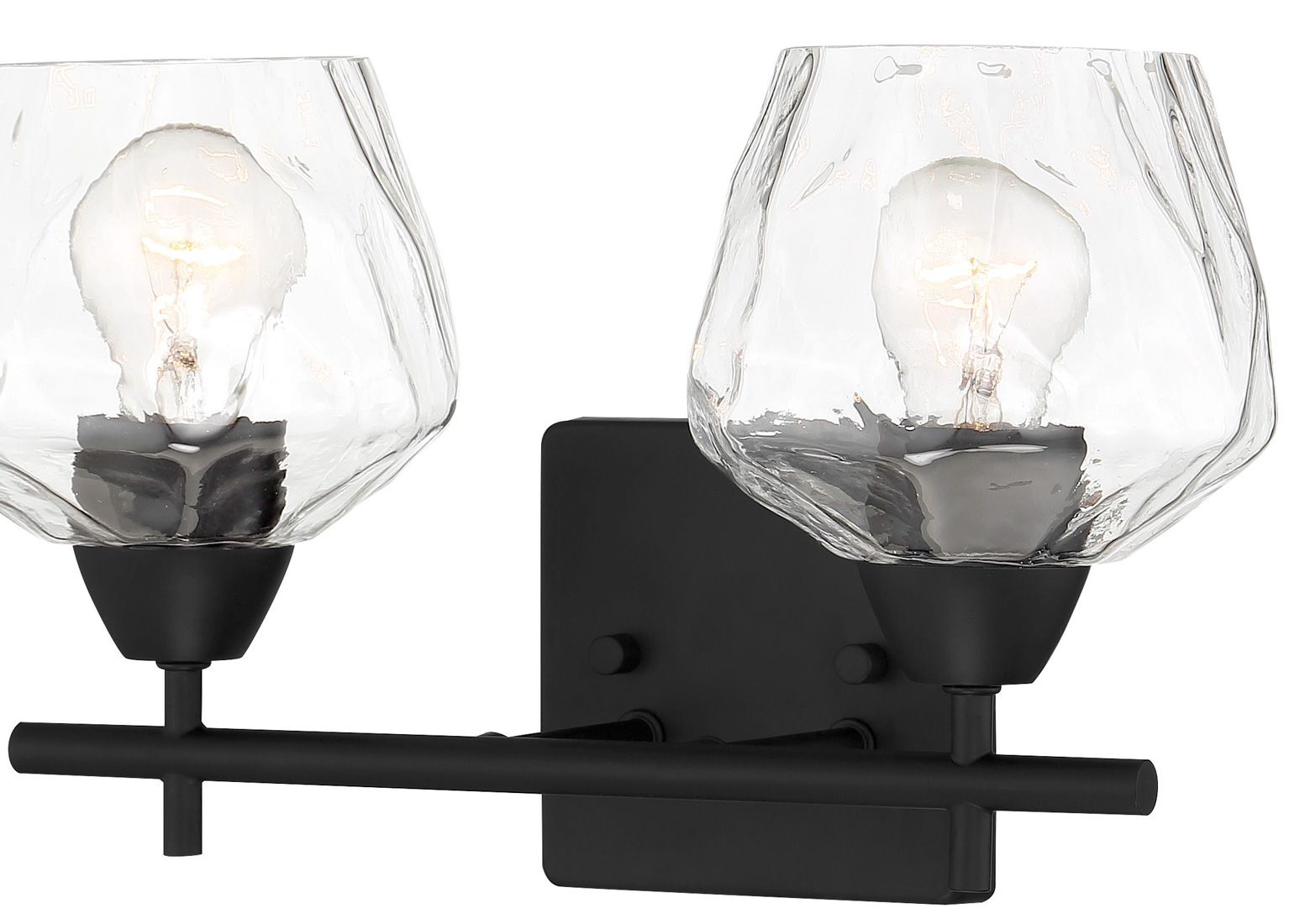 Image 4 Vantage Camrin 2-Light Coal Black Vanity Light with Clear Glass Shades more views