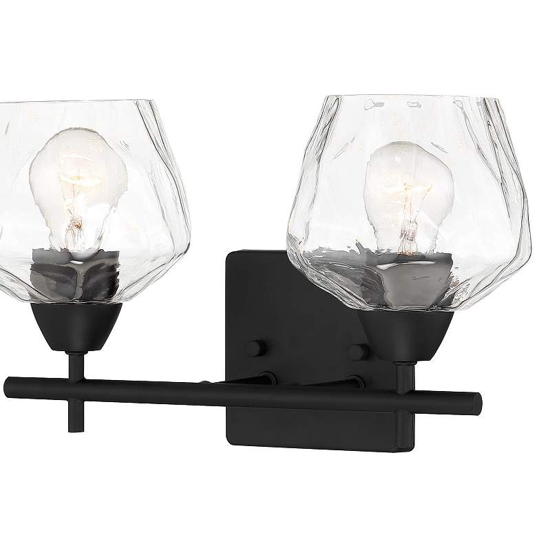 261g2 Vantage Camrin 2-Light Coal Black Vanity Light with Clear Glass Shades ...