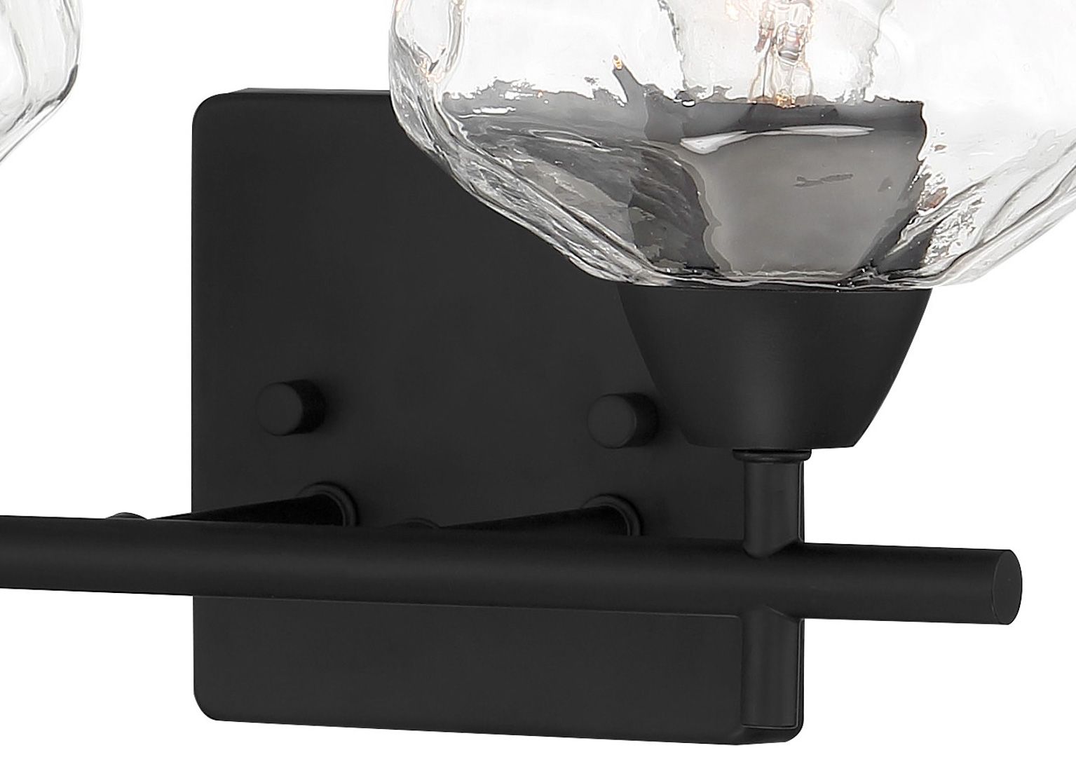 Image 5 Vantage Camrin 2-Light Coal Black Vanity Light with Clear Glass Shades more views
