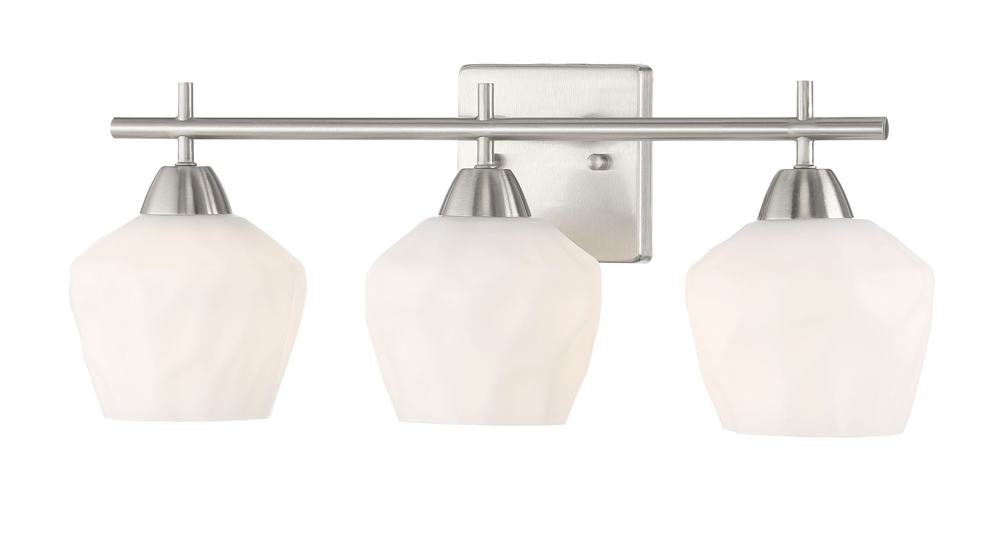 Image 2 Vantage Camrin 3-Light Brushed Nickel Vanity Light with Glass Shades more views