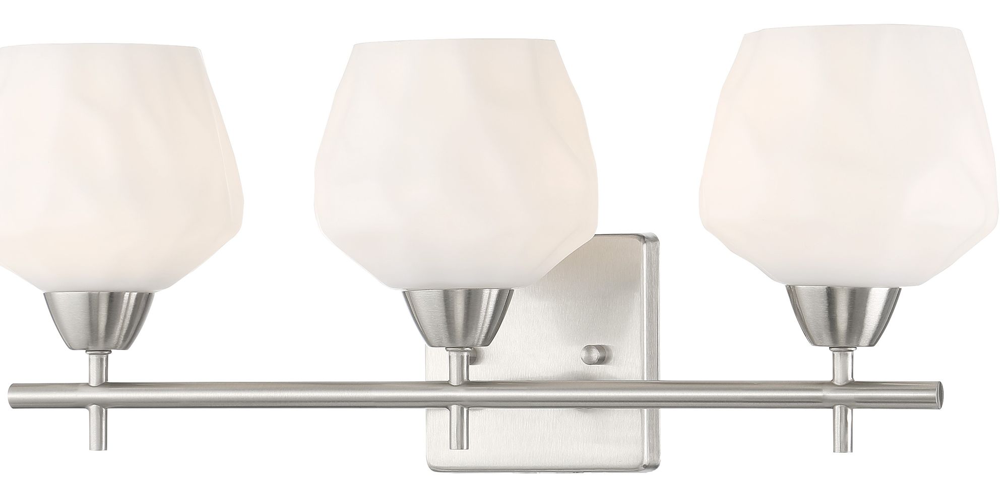 Image 3 Vantage Camrin 3-Light Brushed Nickel Vanity Light with Glass Shades more views