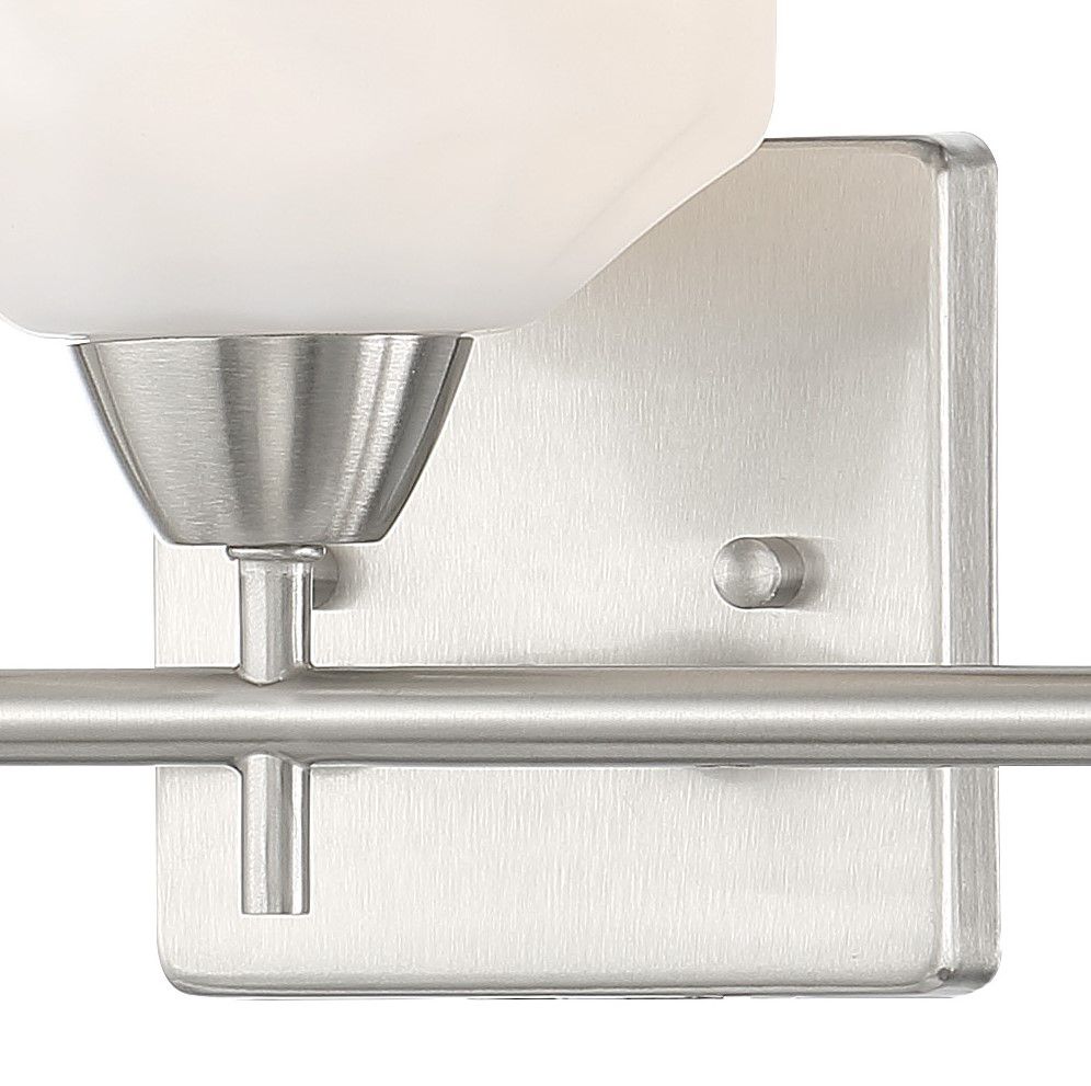 Image 4 Vantage Camrin 3-Light Brushed Nickel Vanity Light with Glass Shades more views