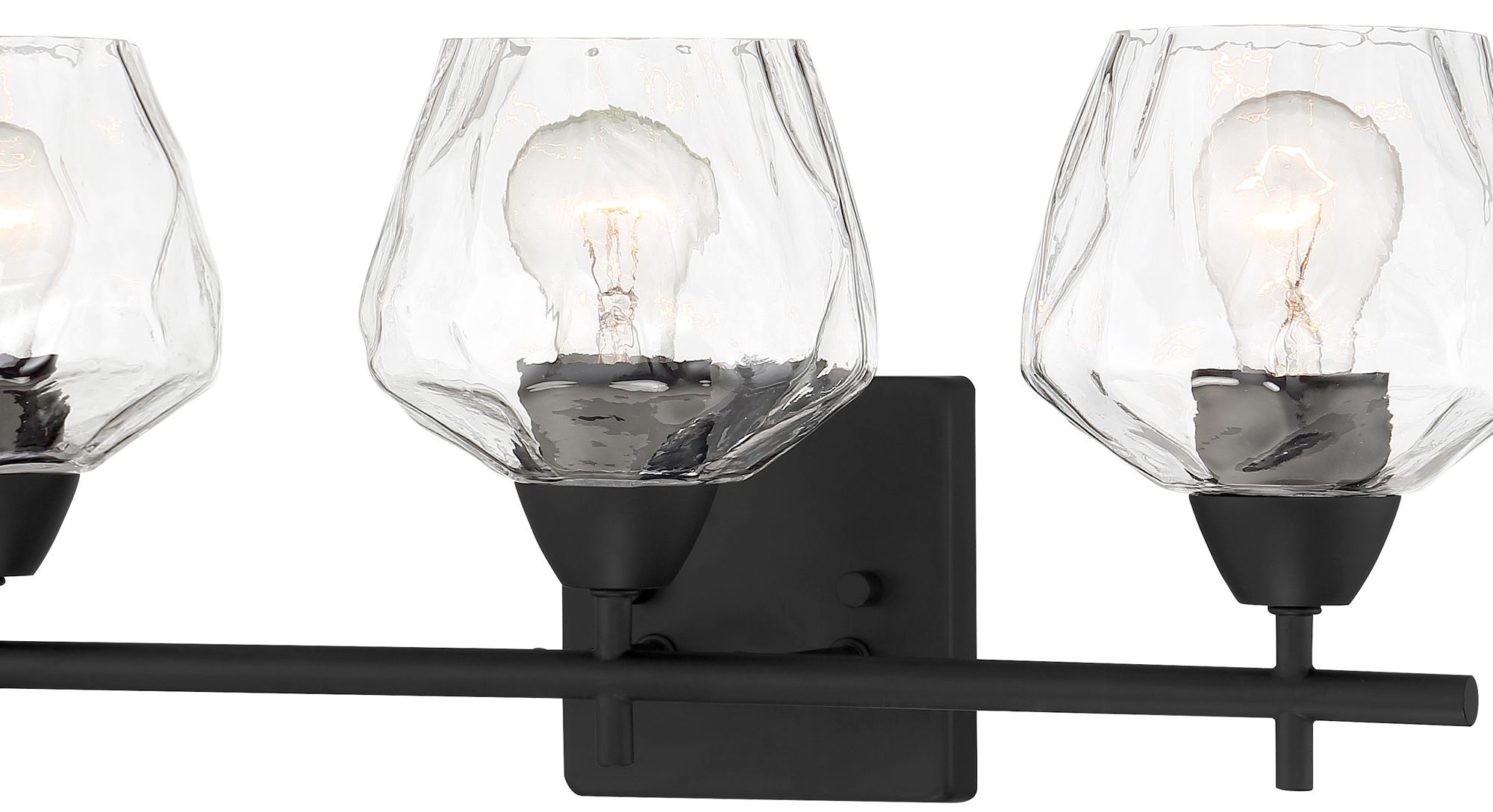 Image 3 Vantage Camrin 3-Light Coal Black Vanity Light with Clear Glass Shades more views