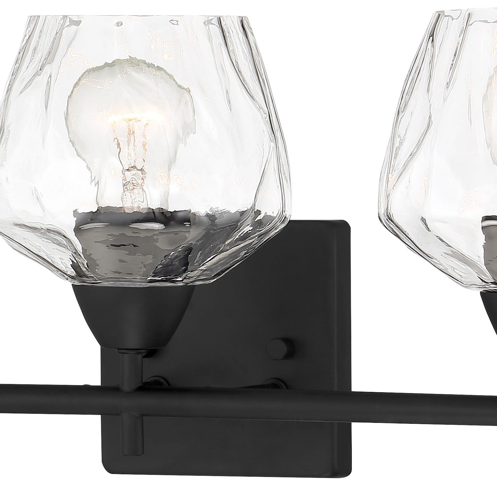 Image 4 Vantage Camrin 3-Light Coal Black Vanity Light with Clear Glass Shades more views