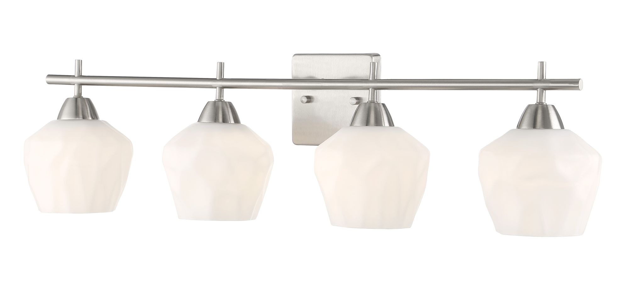 Image 2 Vantage Camrin 4-Light Brushed Nickel Vanity Light with Glass Shades more views