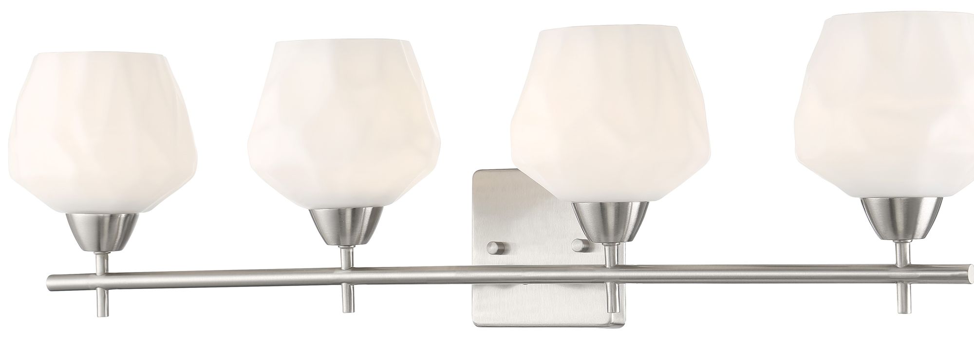 Image 3 Vantage Camrin 4-Light Brushed Nickel Vanity Light with Glass Shades more views
