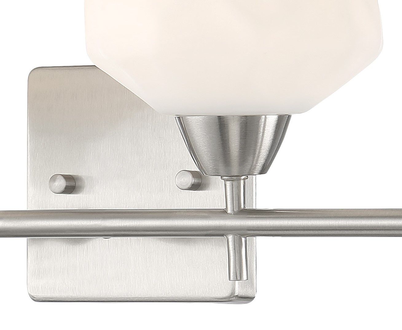 Image 4 Vantage Camrin 4-Light Brushed Nickel Vanity Light with Glass Shades more views