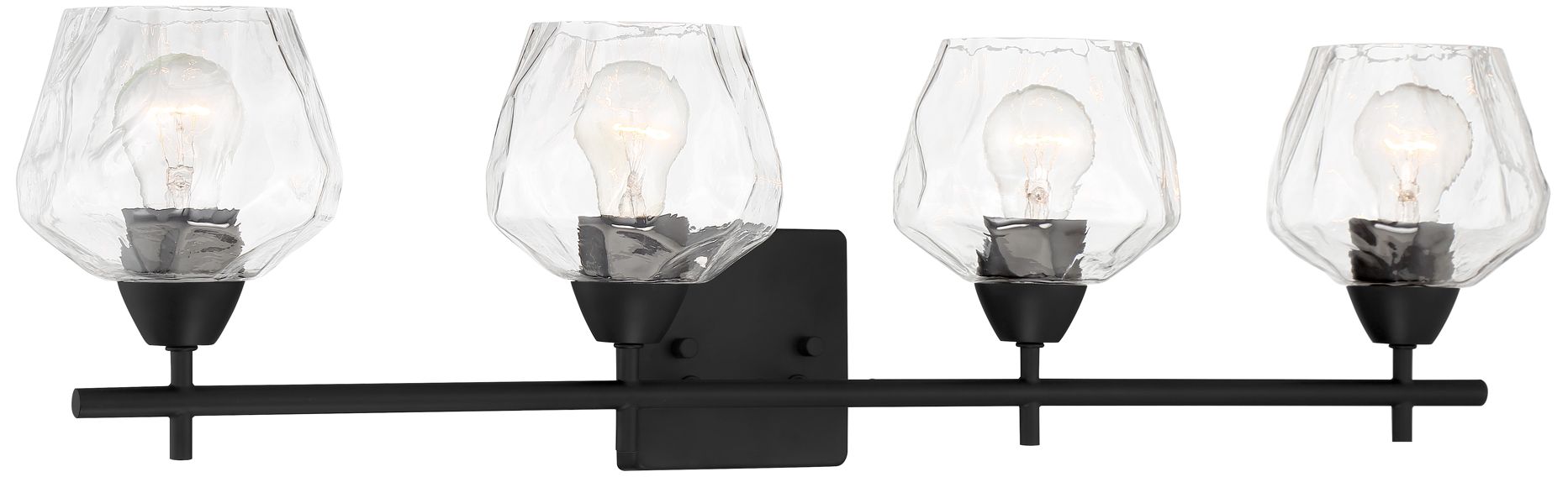 Vantage Camrin 4-Light Coal Black Vanity Light with Clear Glass Shades