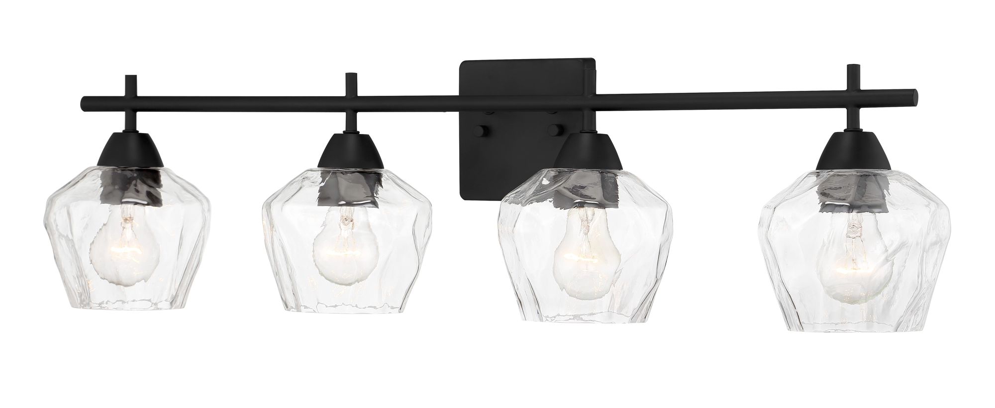 Image 2 Vantage Camrin 4-Light Coal Black Vanity Light with Clear Glass Shades more views