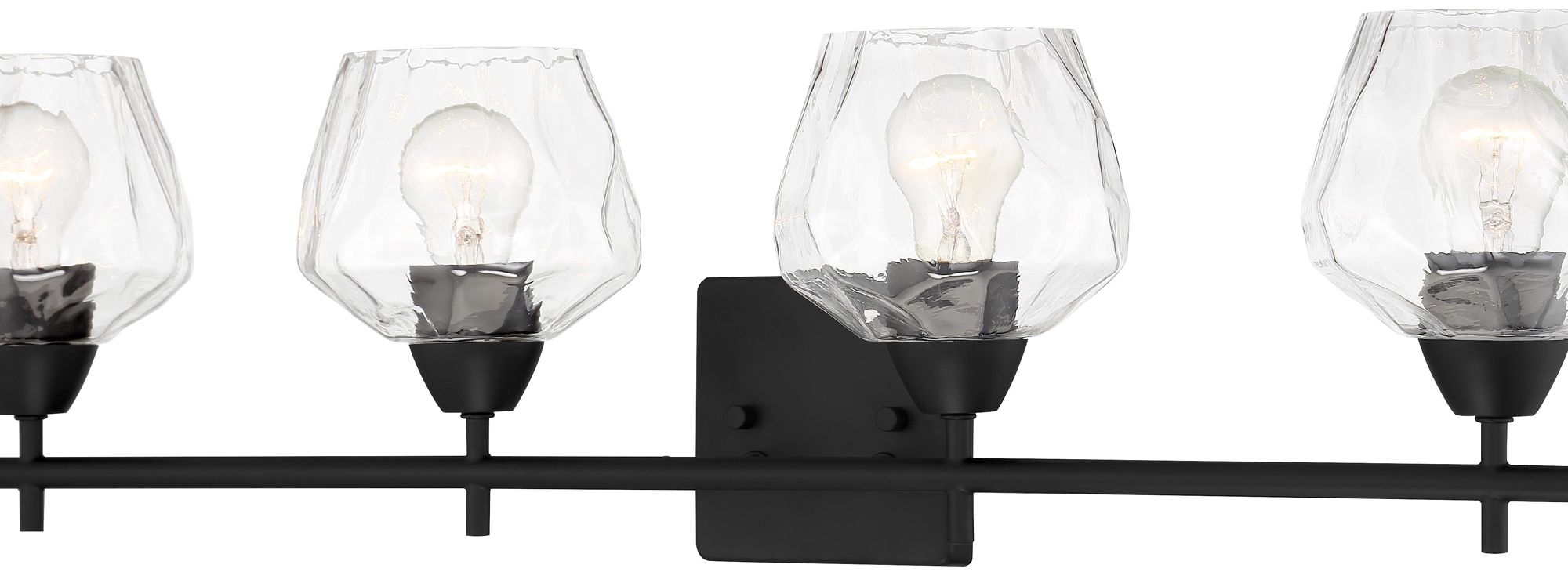 Image 3 Vantage Camrin 4-Light Coal Black Vanity Light with Clear Glass Shades more views