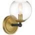 Vantage Kearney Park 1-Light Black and Soft Brass Vanity Light