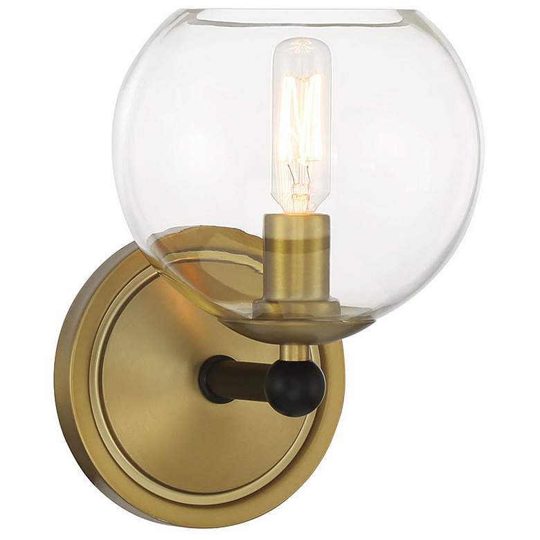 Image 2 Vantage Kearney Park 1-Light Black and Soft Brass Vanity Light more views