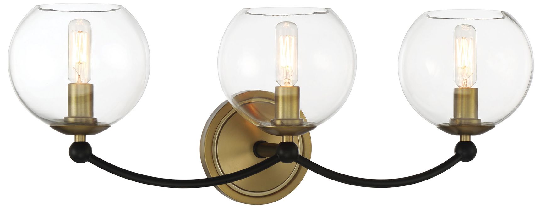 Image Vantage Kearney Park 3-Light Black and Soft Brass Chandelier