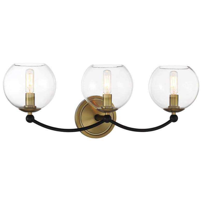 Image 1 Vantage Kearney Park 3-Light Black and Soft Brass Vanity Light