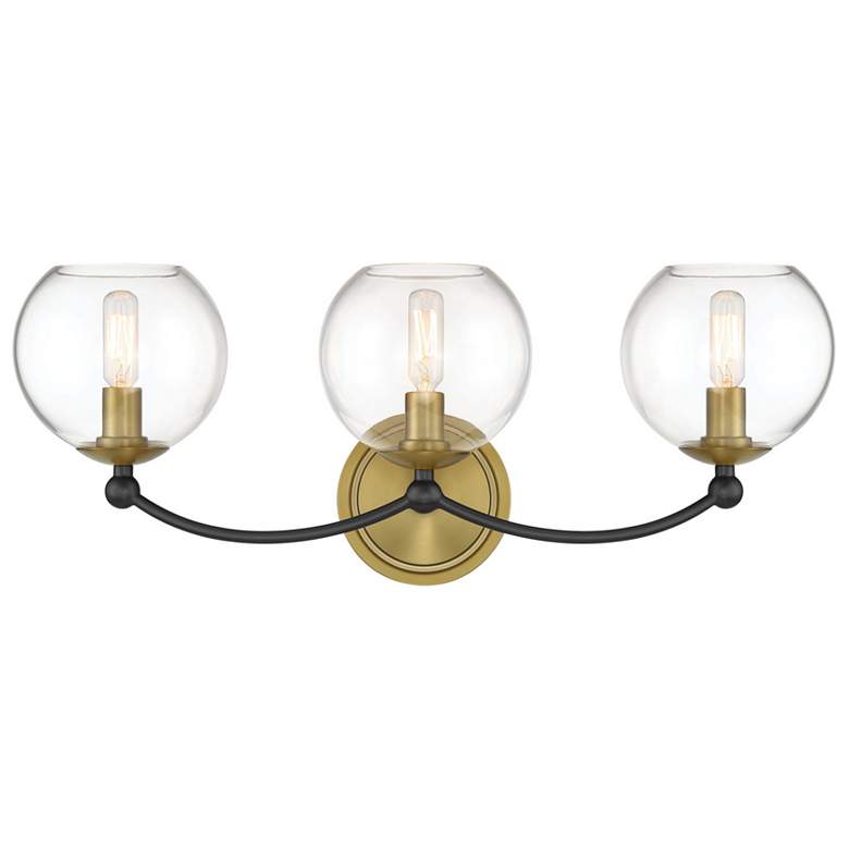Image 2 Vantage Kearney Park 3-Light Black and Soft Brass Vanity Light more views