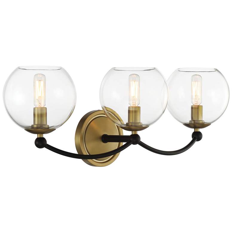 Image 3 Vantage Kearney Park 3-Light Black and Soft Brass Vanity Light more views