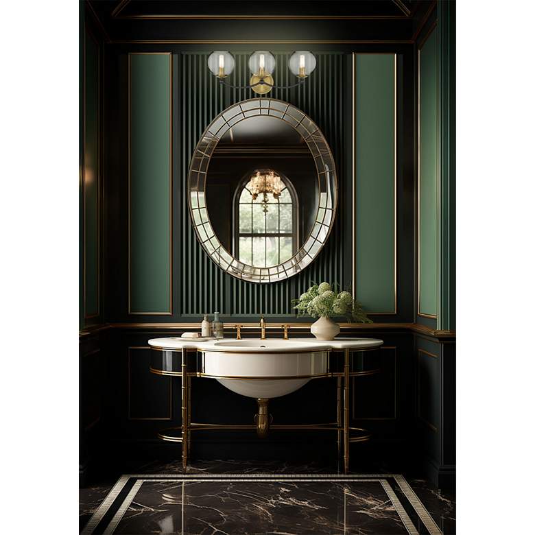 Image 5 Vantage Kearney Park 3-Light Black and Soft Brass Vanity Light more views