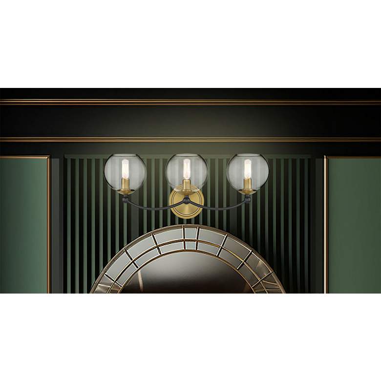 Image 6 Vantage Kearney Park 3-Light Black and Soft Brass Vanity Light more views