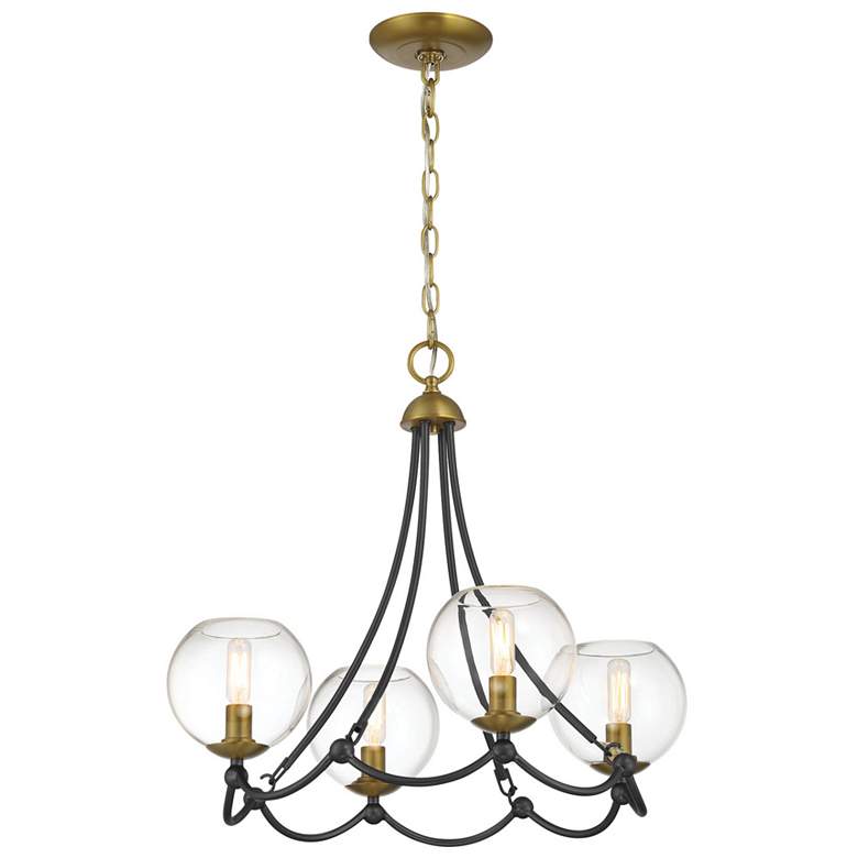 Image 2 Vantage Kearney Park 4-Light Black and Soft Brass Chandelier