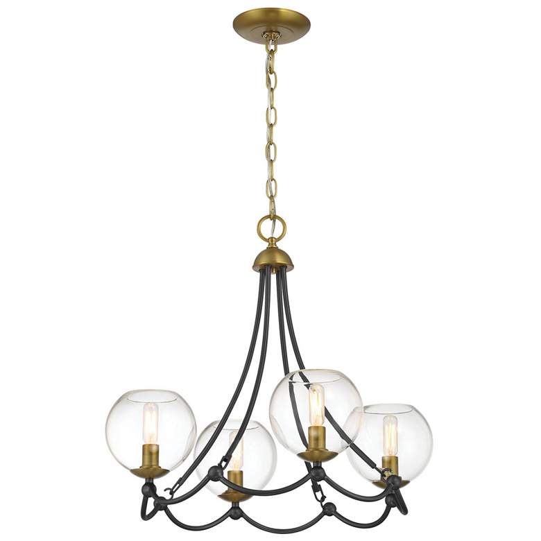 Image 1 Vantage Kearney Park 4-Light Black and Soft Brass Chandelier