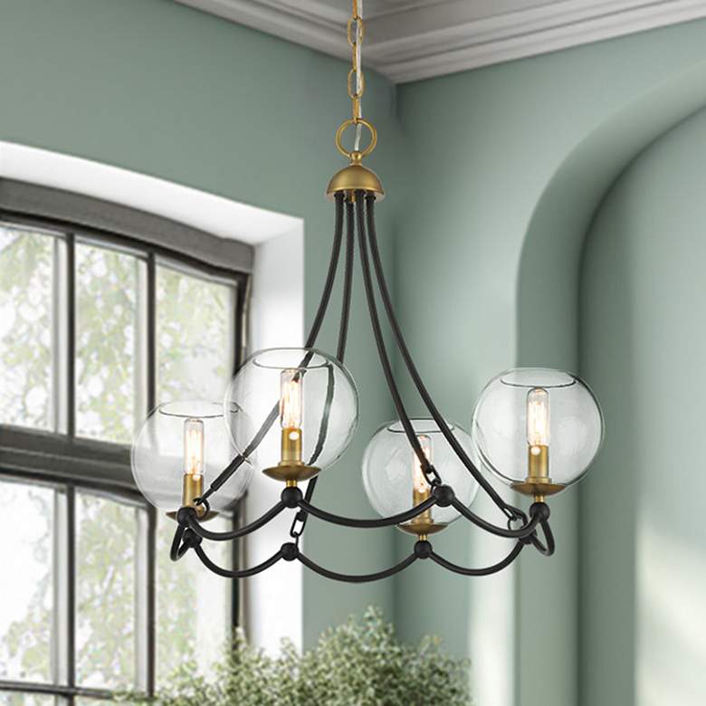 Image 1 Vantage Kearney Park 4-Light Black and Soft Brass Chandelier