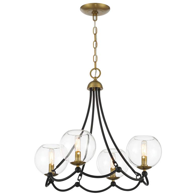 Image 3 Vantage Kearney Park 4-Light Black and Soft Brass Chandelier more views
